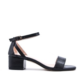 Faux leather heeled sandal