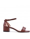 Faux leather heeled sandal