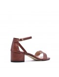 Faux leather heeled sandal