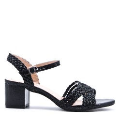 Faux leather heeled sandal