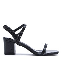 Faux leather heeled sandal