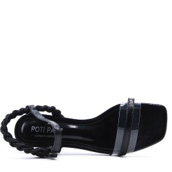 Faux leather heeled sandal