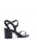 Faux leather heeled sandal