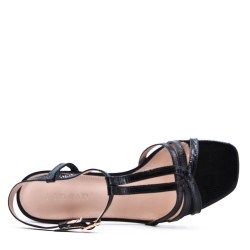 Faux leather heeled sandal