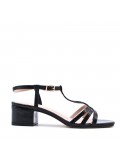 Large Size 38-43 - Heeled faux leather sandal