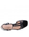 Large Size 38-43 - Heeled faux leather sandal