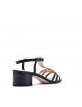 Large Size 38-43 - Heeled faux leather sandal