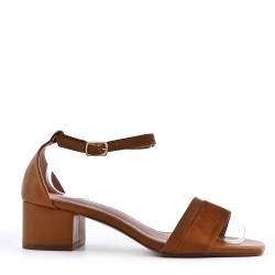 Faux leather heeled sandal