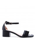 Large Size 38-43 - Heeled faux leather sandal