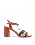 Faux leather heeled sandal