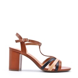 Faux leather heeled sandal