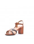 Faux leather heeled sandal