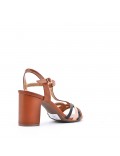 Faux leather heeled sandal