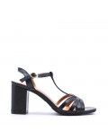 Faux leather heeled sandal