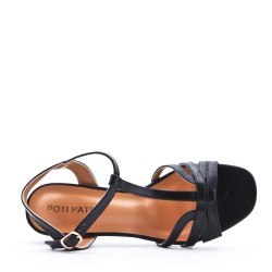 Faux leather heeled sandal