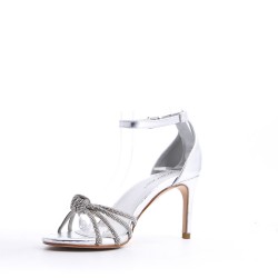 Faux leather heeled sandal