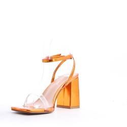 Faux leather heeled sandal