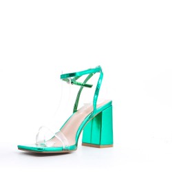 Faux leather heeled sandal