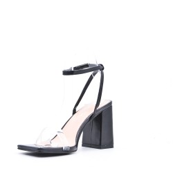 Faux leather heeled sandal