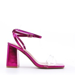 Faux leather heeled sandal