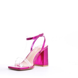 Faux leather heeled sandal