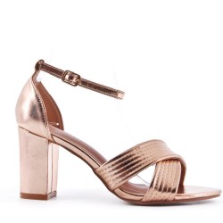 Faux leather heeled sandal