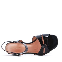 Faux leather heeled sandal