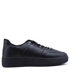 Mix-material sneakers with laces