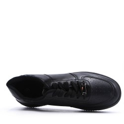 Mix-material sneakers with laces