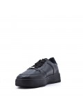 Basket homme à lacets en mix-matières