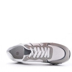 Mix-material sneakers with laces
