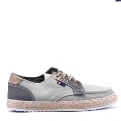 Mix-material sneakers with laces