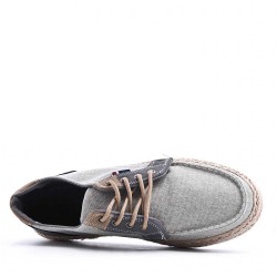 Mix-material sneakers with laces