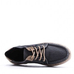Mix-material sneakers with laces