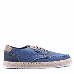 Mix-material sneakers with laces