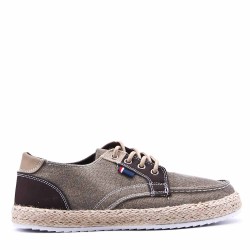 Mix-material sneakers with laces