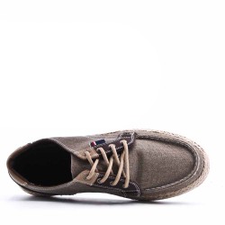 Mix-material sneakers with laces