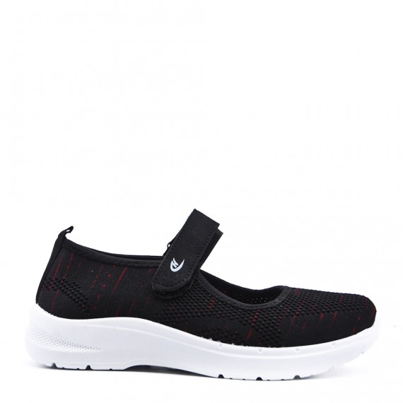 Women's textile wedge sneaker