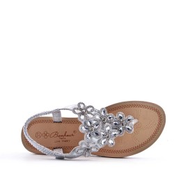 Sandale plat en simili cuir pour femme