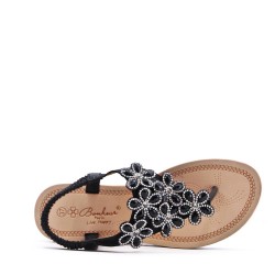 Sandale plat en simili cuir pour femme