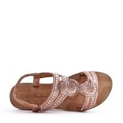 Sandale plat en simili cuir pour femme
