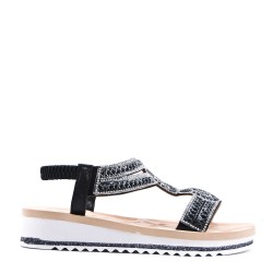 Sandale plat en simili cuir pour femme