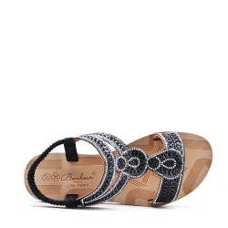 Sandale plat en simili cuir pour femme