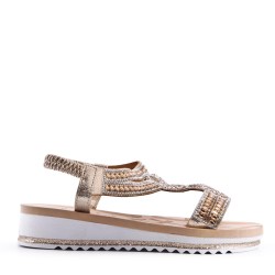 Sandale plat en simili cuir pour femme