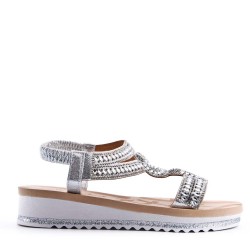 Sandale plat en simili cuir pour femme