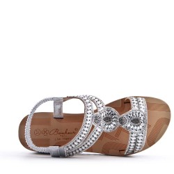 Sandale plat en simili cuir pour femme