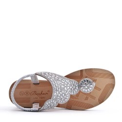 Sandale plat en simili cuir pour femme