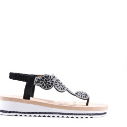 Sandale plat en simili cuir pour femme