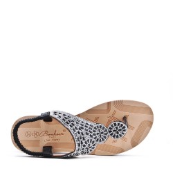 Sandale plat en simili cuir pour femme