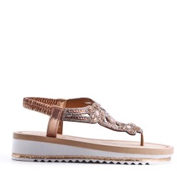 Sandale plat en simili cuir pour femme